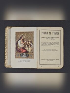 Antique 1925 Catholic Pearls Of Prayer Book, Prayers & Instructions For Children